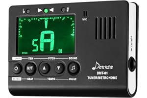 Donner Accordatore metronomo digitale/metronomo/generatore di tono 3 in 1 Sintonizzatore metronomo digitale per chitarra, pianoforte, tromba DMT-01