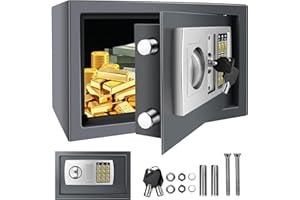 AUTOBABA 8.5L Digital Safe Box, Safe Boxes for Home Use, Cabinet Security safe with 2 Keys, Electronic Digital Steel Safes for Home Office Hotel Business Money Document Jewelry Passport, 31 x 20 x 20 cm, Grey