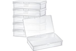 Jetec 6 Mini Contenitori in Plastica Trasparente Scatola per Conservare Piccoli Oggetti Scatoline per Perline Gioielli Biglietti da Visita Pezzi di Gioco Artigianato (13,2 x 7,7 x 3 cm)