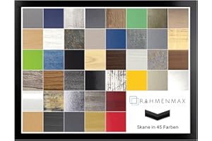 RahmenMax® Skane Puzzlerahmen 47,5 x 63,5cm Bilderrahmen Schwarz hochglanz Hintergrund Weiss Kunstglas Antireflex
