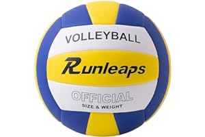 Runleaps Volleyball, Waterproof Indoor Outdoor Volleyball for Beach Game Gym Training (Official Size 5)