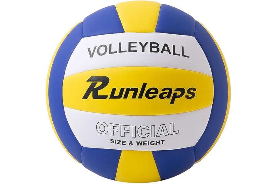 Runleaps Volleyball, Waterproof Indoor Outdoor Volleyball for Beach Game Gym Training (Official Size 5)