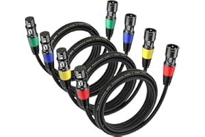 BEITSZ Cavo XLR Bilanciato Microfono Professionale, 4 Pacchi per Maschio a Femmina, per Registratore da Studio, Mixer, Sistema di Altoparlanti, Alimentazione Phantom (1M)