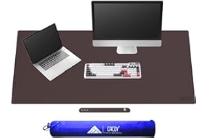 Cacoy Tappetino da Scrivania in pelle PU, 130x60cm Tappetino per Mouse da Gioco Grande Tappetino da Scrivania per Computer per Ufficio e Casa - Marrone