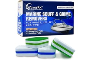 WavesRx Marine Grime & Scuff Remover Pads | Boat Cleaning Supplies & Polishing Sponges for Boats &Jet Skis | Boat Erasers for Deck Marks, Scratches & Black Streaks | Improved Strength & Higher Density