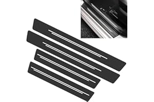 lcyen 4 Car Door Protector, Carbon Fiber Car Door Protectors, Scratch Resistant Kick Plate Guard