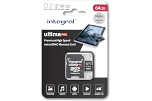 64GB Micro SD Card 4K Ultra-HD Video Premium High Speed Memory Microsdxc Up To 100MB/S V30 UHS-I U3 A1 C10, by Integral