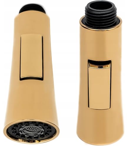 Küchenarmaturen Ersatz-Duschkopf – G 1/2" Anschluss, 3 Funktionen (Strom, Spray, Dual Aquablade) | Gebürstetes Silber, Aus ABS