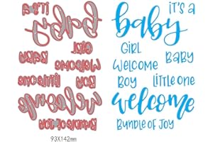 WOOYANGFUN 1set Welcome it is a Baby Girl boy Sentiment Dies cuttings+ Clear Stamp Metal Scrapbooking Stencils Die for DIY Embossing Photo Album Decorative DIY Paper Cards Making Craft
