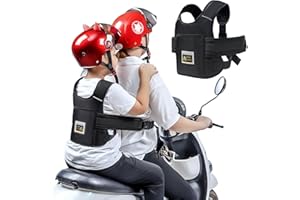 BYZESTY Kinder Motorrad Sicherheitsgurt, Einstellbares Länge Kinder Motorrad Gurtzeug, Motorrad Kinder Gürtel Mit Reflektierenden Streifen, Fahrrad Hinten Sitz Sicherheitsgurte Fallschutz Für Von 3-12 Jahren
