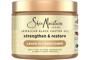 SheaMoisture Strengthen & Restore Leave-In Conditioner för lockigt, kemiskt behandlat och värmestylat hår Jamaicansk svart ricinolja hårmjukgöring fri från silikon och sulfat 431 ml