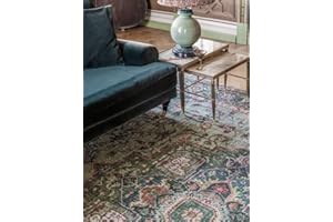 RugVista Georgia Oriental Rug, Modern, 300x400 cm, Rectangle, Carpet, Low Pile, Machine Washable 30°, living room,bedroom, kitchen, Green/Multi