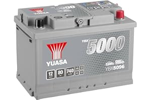Yuasa YBX5096 12V 80Ah 740CCA Silver High Performance Sealed Maintenance Free Car Battery