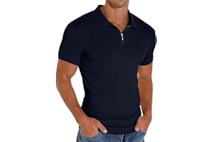 Sailwind Men's Polo Shirts Zip Classic Stretch Slim Fit T Shirts Casual&Work