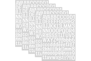 RUOXIXI 5 Hojas Kit Vinilo Autoadhesivo de Números Letras Pegatinas de Númerosde Buzón,Impermeables de Números y Letras Adhesivas para Letrero,Ventana,Puerta,Coche, Camión, Hogar, Negocio, Dirección-Blanco