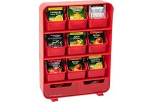Mind Reader TBORG-RED Holder Tea Bag Organizer, Plastic