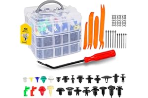 MIKKUPPA 925 Stück Universal Auto Befestigungclips Set mit Demontage Werkzeuge Kabelbinder, Kunststoff Spreiznieten Türverkleidung Klammern Stoßstangen Befestigungclips