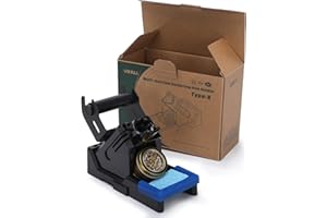 YIHUA X-2 Evolution żaroodporny uchwyt do lutownicy i system przechowywania z uchwytem na cewkę lutowniczą, końcówka do czyszczenia z miedzi, gąbka do czyszczenia, krawędź ochronna, 5 zintegrowanych szczelin do przechowywania końcówek