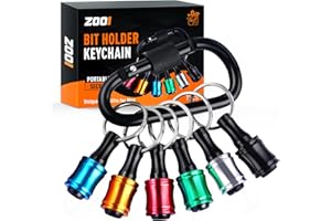 ZOOI Gifts for Men, Hex Shank Drill Bit Holder 6 pcs, Stocking Fillers for Men, Gadgets for Men, Hex Shank Bit Holder Keychain, Birthday Gifts for Men, Valentines Gifts for Him Her
