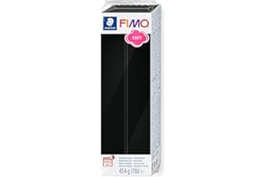 Staedtler FIMO Soft, Pâte à modeler noire durcissant au four, Pour débutants et artistes, Souple et facile à démouler, Pain de 454 grammes, 8021-9, Noir