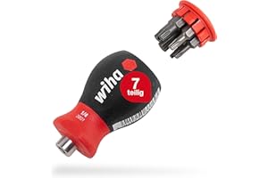 Wiha Śrubokręt z magazynkiem magnetycznym TORX® z 6 bitami, Stubby, 1/4" w blistrze (33744)