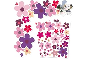 YZMRBDQC Set di adesivi a forma di fiori, 70 fiori, decorazione per bicicletta, laptop, auto, moto, cellulare, taccuino, impermeabile, per esterni, 2 pezzi