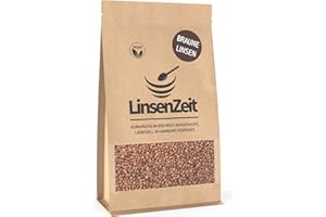 LinsenZeit Braune Linsen 600g – Beluga Linsen/Brown Lentils/Whole Masoor Dal – Nussig-aromatische Hülsenfrüchte für Eintöpfe, Salate & Bowls – Proteinreich, ballaststoffhaltig & vegan