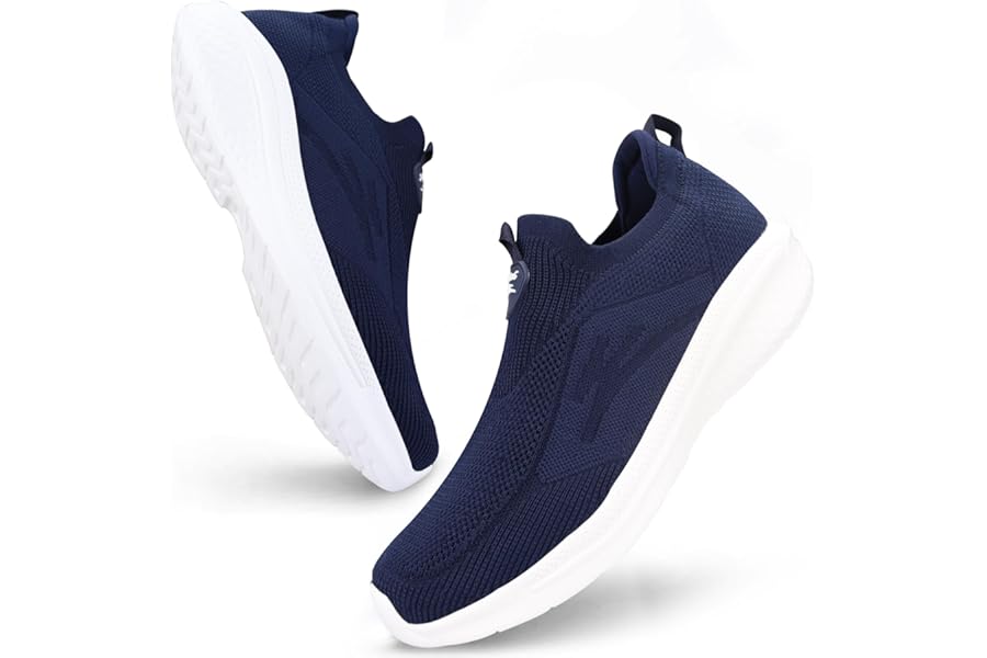 Giniros Men's Trainers Slip On Sneakers Running Shoes Lightweight Running Walking Slip On Sneakers Outdoor Jogging Sports Shoes