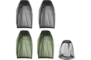 HEAWAA 4 piezas antimosquitos red para la cabeza, sombrero de mosquito tragba para hombre y mujer, pesca, apicultura, pesca, camping, viajes, 2pcs negro & 2pcs verde, M-XXL