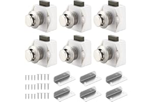 ANGELIA COMEAUX Mynoozi 6 Stück Push Lock Button, Cabinet Lock und Push Button Catch, Keyless Wohnmobil Verriegelung für Wohnmobile, Yachten, Boote, RV Camping Schrank, Wohnwagen (Weiß)