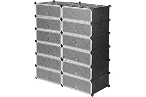 YIZHE 12-Cubos Organizador de Almacenamiento DIY Organizador Armario Modular Estantería Plástico de Almacenamiento Unidades Martillo para Dormitorio Oficina Sala,105 * 90 * 36cm