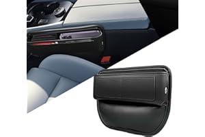 ‎LSJX LSJX Autositz Lückenfüller, Universal Car seat Gap Filler, Auto Organizer, Aufbewahrungsbox, Leder Autositz Lücken Kompatibel mit den meisten Car/SUV/LKW-1P-schwarz