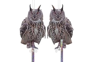 HOMO TRENDS Anti Pigeon pour Balcon, Effaroucheur Oiseaux Repulsif Pigeon, Effaroucheur Pigeons Balcon, Corbeau Anti-Pigeon, Hibou Anti Pigeons, Epouvantail Balcon Jardin Extérieur 2 Pièces Carton