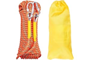 Gangying 8mm Corda da Arrampicata 5m per Arrampicata Statica Corda di Sicurezza con 2 Moschettone ad Alta Resistenza Carico di Rottura: 1000kg per Alpinismo Fuga Strumenti Salvavita