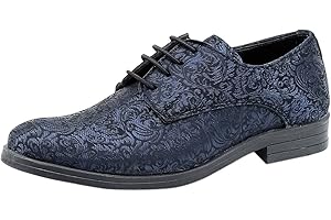SIRRI Zapatos de vestir formales con estampado de cachemira Oxford para niños, para bodas y bailes de graduación