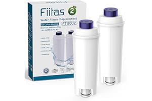 Fiitas DLSC002 Filtres pour Delonghi Machine à café, démaquillant, compatible avec De Longhi Série Magnifica S, ECAM, ESAM, ETAM (2 pièces)