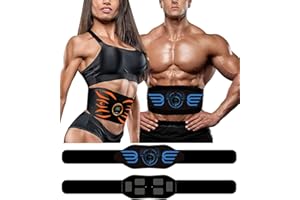 LOFFU EMS Muscle Stimulator, Safty Effective Quick ABS Trainer, Electric Abdominal Muscle Toner for Men and Women, Science-Verified Safe Effective Quick EMS Technology Abdominal Toning Belt.