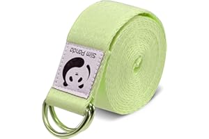 Slim Panda Cinghia Yoga In Cotone, Stretching Cintura Yoga Yoga Attrezzi per Fitness, Fascia Elastica Esercizi con Fibbia Scorrevole in Metallo per Principianti e Avanzati, Diversi Colori (180/250cm)