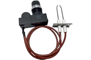 METER STAR Kit de encendido de electrodo de encendido doble de cerámica, encendedor universal de 2 salidas con cable de bujía de 450 mm de alto, apto para equipos de catering, estufa y horno