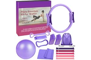 lxmydm Pilates-set, pilates-ringset 13 delar med tillbehör yogakot, yogaband, träningsband, pilatesstrumpor, träningsaffisch