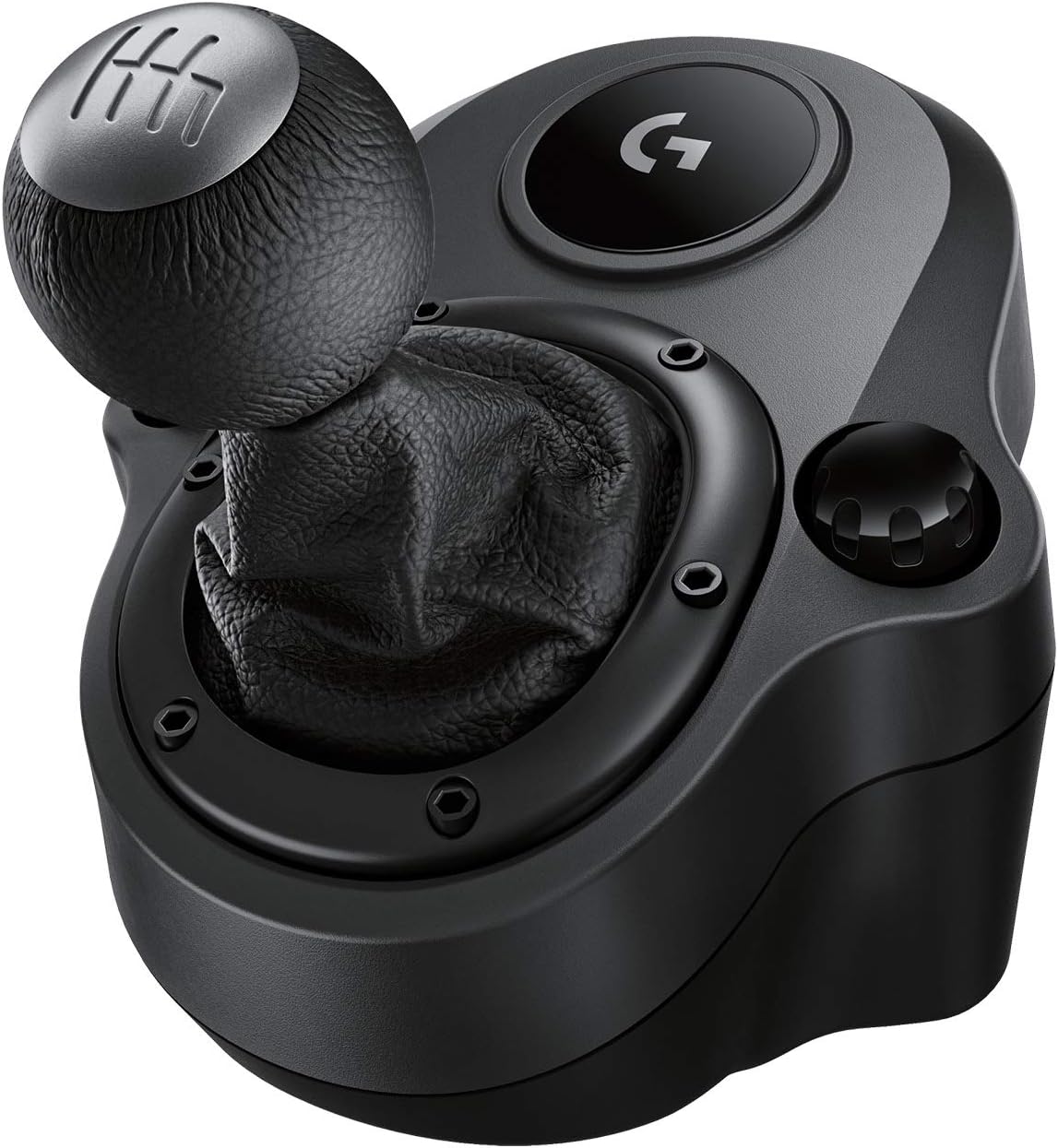 Logitech G Driving Force Racing Wheels Shifter for G29, G920 & G923, 6 Speed, Push Down Reverse Gear, Steel and Leather Construction - Black