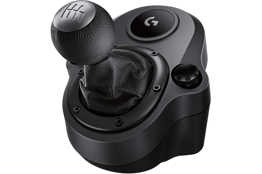 Logitech G Driving Force Palanca de Cambio para Volantes de Carreras G29, G920 y G923, 6 Velocidades, Marcha Atrás a Presion,