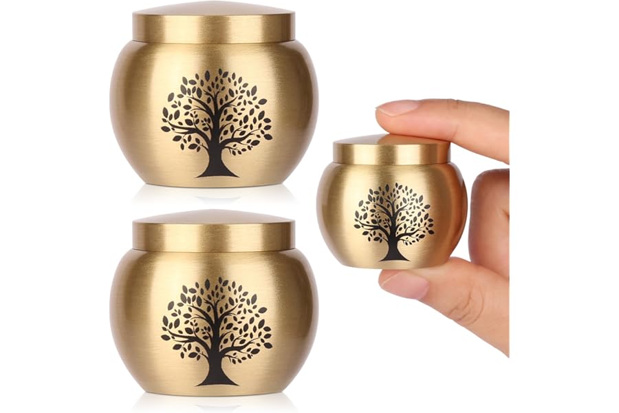 HOOMTREE Small Urns for Human Ashes Set of 2,Mini Cremation Urns for Human or Pet Ashes Keepsake,Decoration Tree of Life Urn for Adult Women Male Pet Ashes