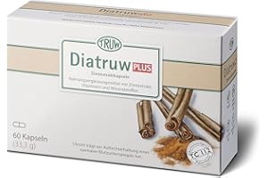 ‎DIATRUW Diatruw Plus Zimtkapseln – Zimt und Chrom tragen zu einem normalen Blutzuckerspiegel bei, Zink, Vitamin C und Vitamin E