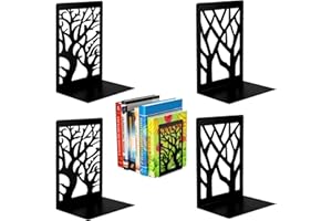 VEGENA Book Ends for Shelves, 2 Pair Bookends Heavy Duty, Book Ends Holder for Shelves, Metal Book Ends Book Stoppers Bookend Supports, Heavy Duty Metal Bookends for Home Office Desk, Student Bookworms Gift