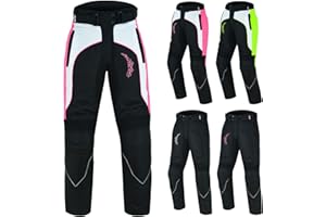 PROFIRST Textile Motorbike Motorcycle Ladies Trousers Waterproof CE Approved Armored Trouser Pant with Detachable Lining (32” Length)