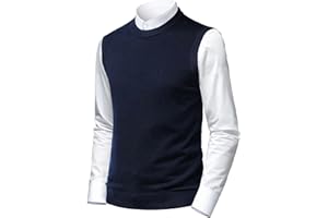 Herothorn Hombre Sin Mangas con Cuello En Casual de Punto Pullover Jerséis Jersey Suéter Chaleco suéter Caballero Suéter Lana Cardigans Tank Tops Mangas Rebecas Chaqueta SuéTer para