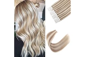 Sixstarhair Tape In HaarverläNgerungen Echthaar 40cm Remy Unsichtbar Tape In Extensions Echthaar 20 StüCk 50 Gramm #20/60 Farbe Schwedischblond Und Aschblond