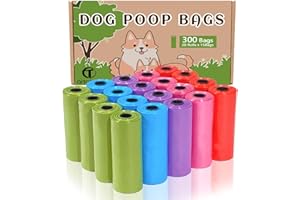 AiTodos® 300 szt, Woreczki na Psie Odchody, 5 Kolorów, Worki na Odchody - 31 * 22CM, Materiał Polietylenowy, Przenośne - Fioletowy, Niebieski, Zielony, Czerwony, Różowy (20 Rolek, 15 sztuk w Rolce)