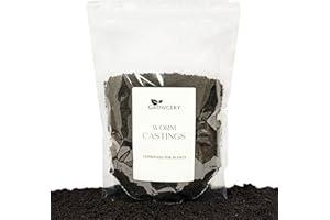 Growcery Worm Castings - Premium Fertiliser for Plants, Superior Soil Improver UK, and Rich Vermicompost for Enhanced Plant Health and Vigour, Fertiliser for plants outdoor and indoor (1L)